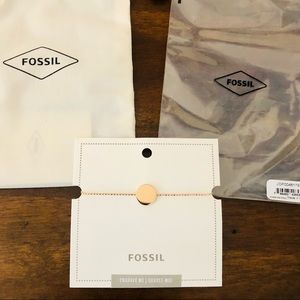 NIB Fossil Disc Rose Gold Tone Bracelet